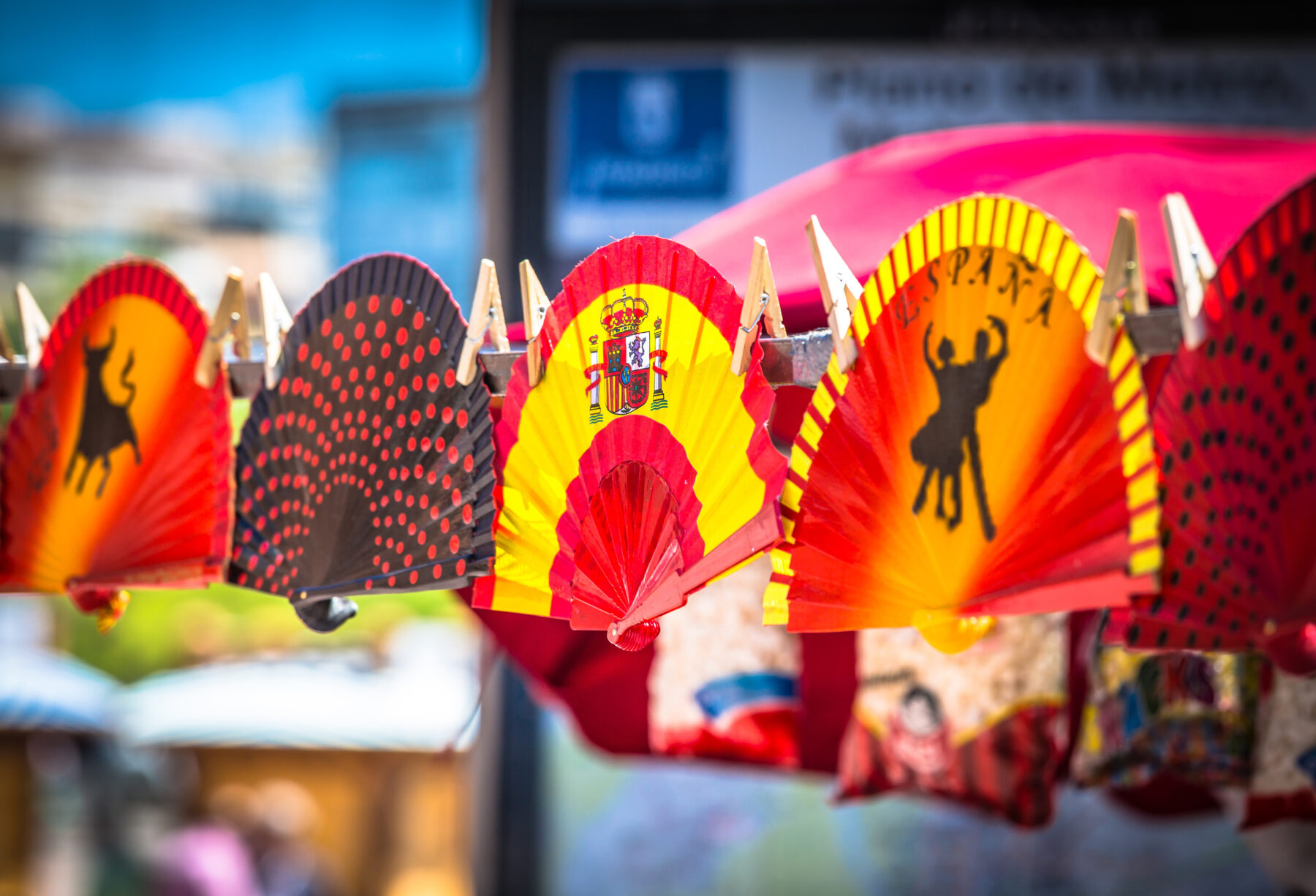 Vibrant Spanish themed flags